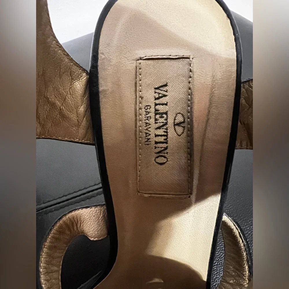 Valentino Black Heeled Sandals with Embellishments - Picture 4 of 6